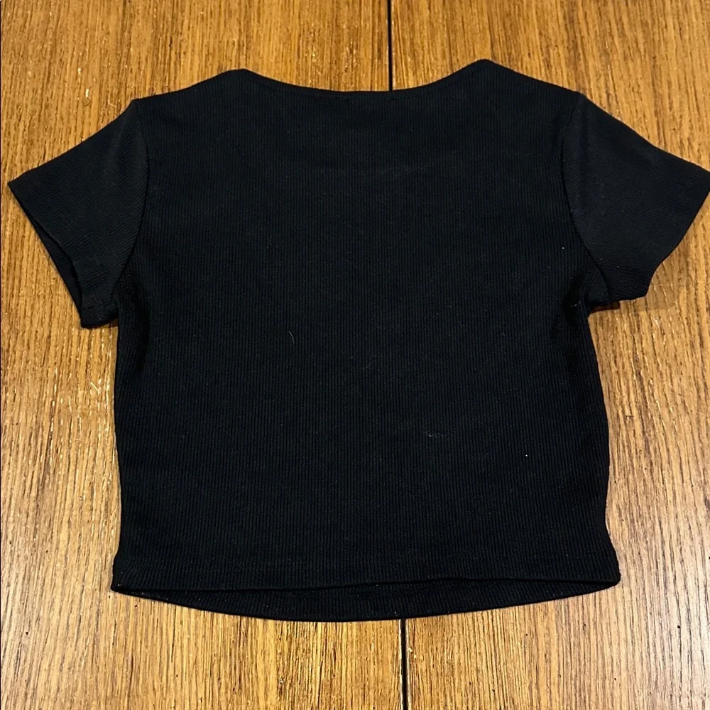PRINCESS POLLY Black Ribbed Top - Picture 5 of 5